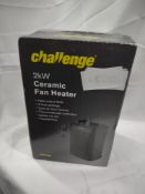 Challenge 2kw ceramic fan heater. RRP £25 - GRADE U