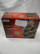 Christmas time copper cluster string lighters. RRP £20 - GRADE U