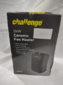 Challenge 2kw ceramic fan heater. RRP £25 - GRADE U