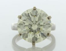 18ct White Gold Single Stone Prong Set Diamond Ring 13.06 Carats