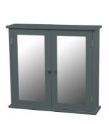 Brand New Boxed Classic Grey Mirrored Double Door Bathroom Cabinet RRP £50 *No Vat*