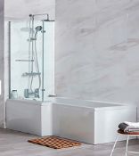 Brand New Boxed Lena L Shaped Bath Shower Screen RRP £170 **No Vat**