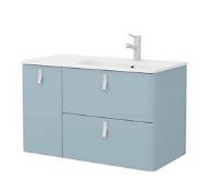 Brand New Sketch 900 Left Hand Inset Basin and Unit - Powder Blue RRP £640 **No Vat**