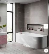 Brand New Indus White Right Hand Corner Bath with Panel - 1500 x 750mm RRP £420 **No Vat**