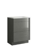 Brand New Boxed House Beautiful 600mm Floorstanding Vanity Unit with Basin - Gloss Grey RRP £450