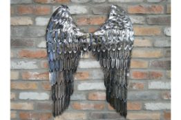 Large Silver Angel Wings Wall Decoration