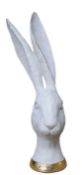 Large White Rabbit Bust Ornament