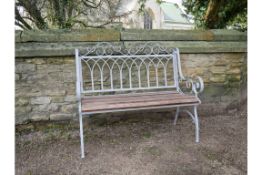 Antique Grey Finish Garden Bench