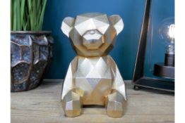 Golden Geometric Bear Themed Ornament