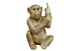 Golden Middle Finger Monkey Themed Ornament