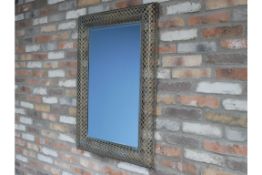 Large Rustic Gold Metal Mirror