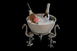 High end Silver Aluminium Flamingo Themed Ice Bucket/ Bowl