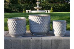 Set of 3 Patterned Metal Planters