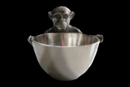 High end Aluminium Silver Monkey Themed Nut/Sweet Bowl