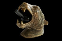 High end Golden Aluminium Tiger Head Bottle Holder