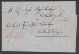 Cyprus 1861 Entire Letter From Limassol To Constantinople Via Larnaca With Light 