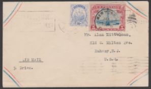 Air Mail / Bermuda / United States : 1930 Cover Franked By Bermuda Caravelle 2 1/2d To Pay Surfac...