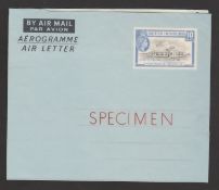British Honduras 1955 10c Air Letter Sheet Perforated By A Horseshoe 