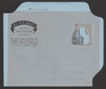 British Guiana 1960 12c Airletters With The Errors Light Brown Omitted (Torn In Two, Crudely
