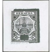 Bermuda Similar Master Die Proof With Uncleared Value Tablet and Surround, The Small Areas Differ...
