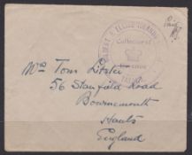 Gilbert & Ellice Islands 1925 (Jan) Stampless Cover To England With Manuscript 