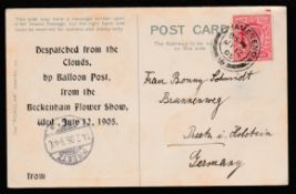 G.B. - Air Mails 1905 (July 12) Beckenham Flower Show Picture Postcard With Printed Message