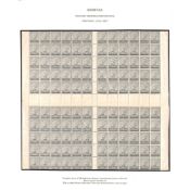 Bermuda Dull Grey First Printing, Complete Unmounted Mint Sheet of 240 In Four Panes of Sixty