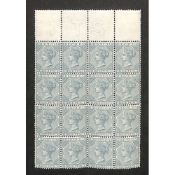 Bermuda 3d Grey, Unmounted Mint Block of Sixteen, Interpanneau Margin At Top, Very Fine. S.G. 28,...