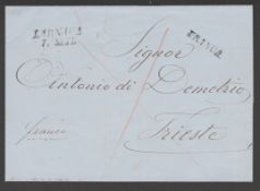 Cyprus 1858 Entire To Trieste Handstamped By The Very Scarce 