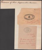 G.B. - World War I 1914 Specimen Tracing of A Double Oval 