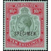 Bermuda 2/- - £1 Set of Six Overprinted 