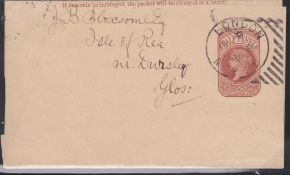 G.B. - Machines c.1887 1/2d Newspaper Wrapper To Dursley Canccelled By The Scarce Undated 