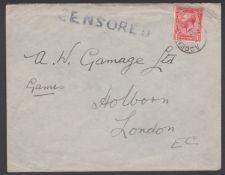 Ascension c.1915 Cover To London With GB 1d Tied By 