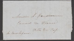 Basutoland / Orange Free State 1859 Entire Letter Written In French and Afrikaans From Pasteur S...