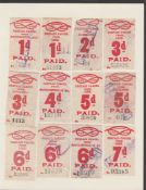 G.B. Railways 1917 North Staffordshire Railway c.1917 1d To 10 Shillings Red On White Prepaid