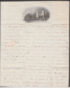 G.B. - Warwickshire 1837 Pictorial Letter Sheet From Leamington Spa, With A Fine Engraving Of