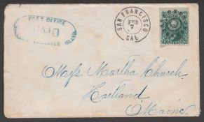 British Columbia c1860 Cover To The US With Blue Oval 