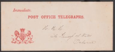 G.B. - Royalty c.1875 Long Envelope With 