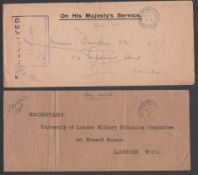 Great Britain - Air Mails 1918 (Apr. 11) Long Stampless Cover From Cologne To London With F.P.O...