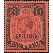 Bermuda 2/6, 5/-, 10/- and £1 Overprinted 