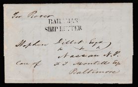 Bahamas 1855 Entire Letter From New York Addressed To 