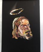 Title: Alex Daw (b. 1982) HALO JESUS, Hand pulled 5 silkscreen Print, Limited Edition, Hang Up