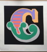 Title: BEN EINE (born 1970) Green Lilac 'C', Circus Shutter Font-Signed limited edition screen