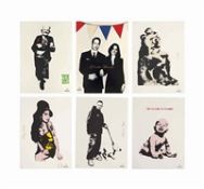 Title: Bambi (b 1990 Uk) Graf Spray Art- Early Folio of 6 Screen Prints with COA - RARE Ê