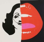 Title: Pure Evil (British 1968-) Marlenes Lips De-constructed - Unique offset lithograph