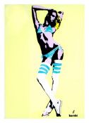 Title: Bambi (b 1990-) ÔI'M TOO HOT FOR MY BURKAÕ YELLOW EDITION Graf Spray Stencil Art with COA,