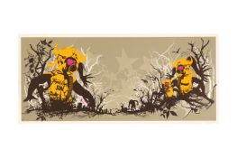 Title: PAUL INSECT(B.1971)Vegas Style Sin-Screen Print in color with Pictures on Walls Banksy