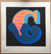 Title: BEN EINE (born 1970)Blue Orange 19 'C', Circus Shutter Font-Signed limited edition screen