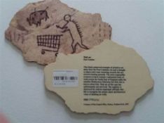 Title: BANKSY (British 1970 -) Peckham Rock 'Shopping Trolly's' Wooden Postcard from the British