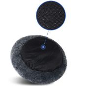 6 Round Donut Soft Washable Pet Beds 70Cm Grey and Khaki